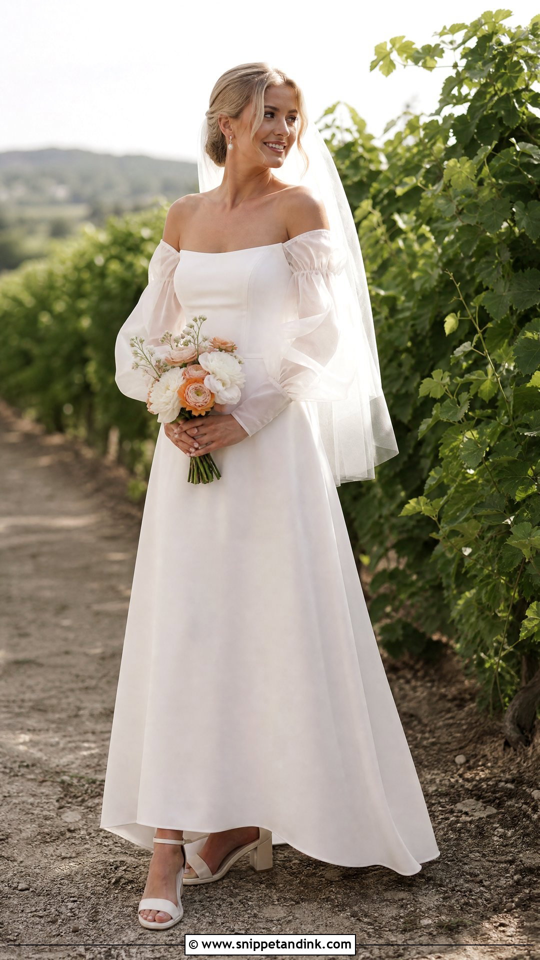 Puff Sleeve Vineyard Wedding Dress - Snippet and Ink - 20 Vineyard Wedding Dress Ideas