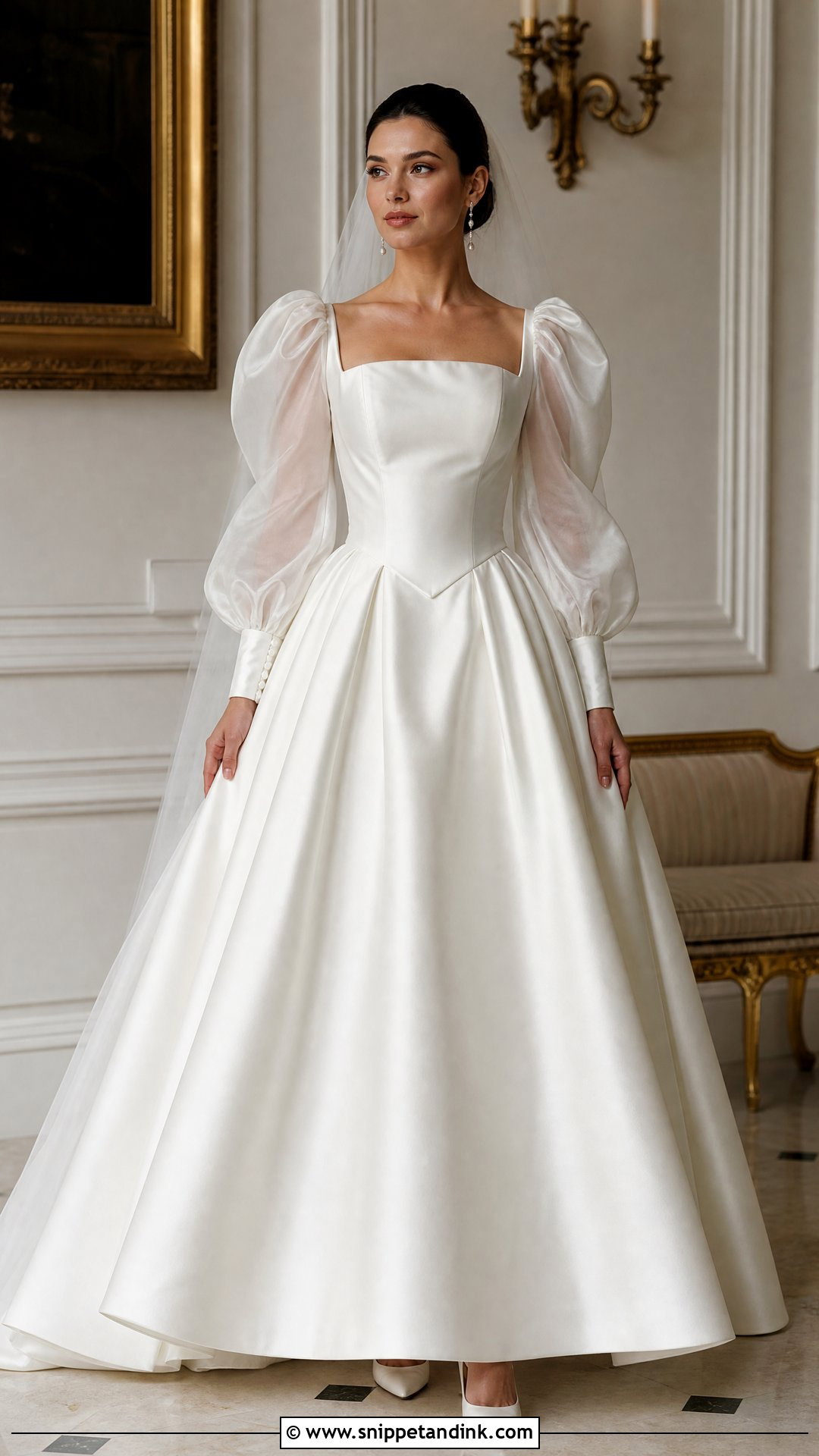 Puff Sleeve Vintage Ballgown Wedding Dress - Snippet and Ink - 20 Vintage Ballgown Wedding Dress Ideas