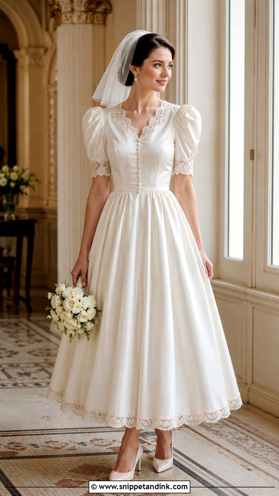 Puff Sleeve Vintage Wedding Dress - Snippet and Ink - 30 Puff Sleeve Wedding Dress Ideas