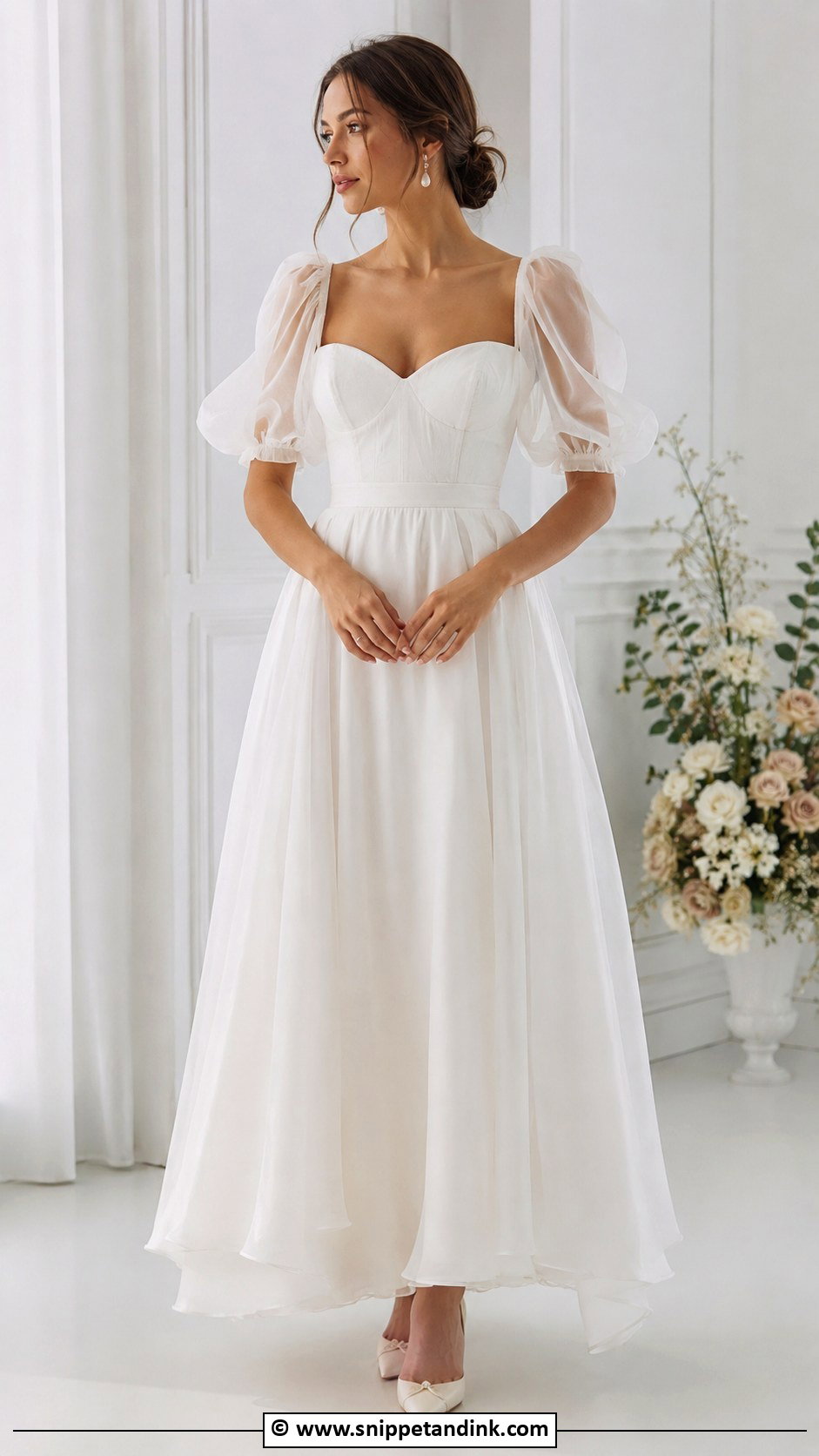 Puff Sleeve Wedding Dress - Snippet and Ink - 30 Cute Wedding Dresses