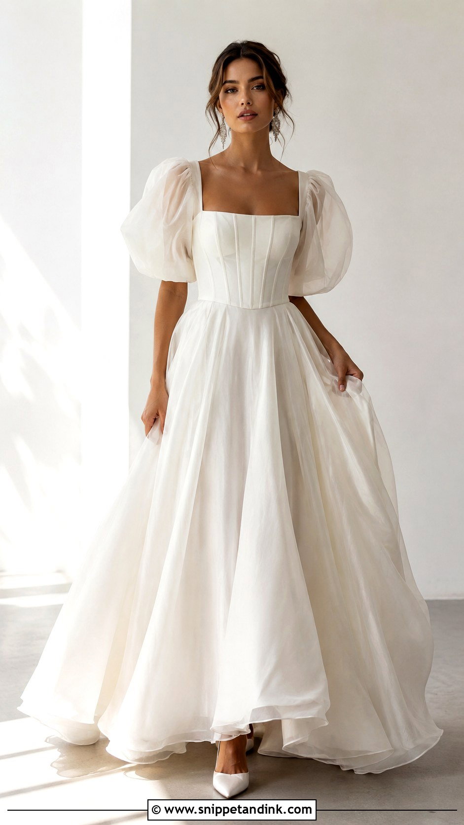 Puff Sleeve Wedding Dress - Snippet and Ink - 25 Sleeved Wedding Dress Ideas