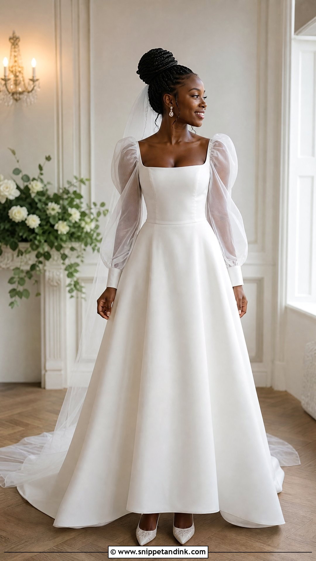 Puff Sleeve Wedding Dress - Snippet and Ink - 25 Black Woman Wedding Dress Ideas