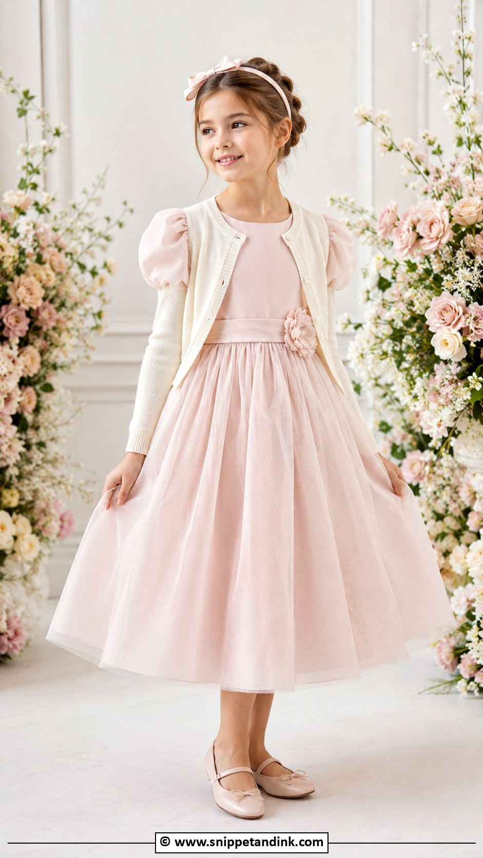 Puff Sleeve Wedding Dress - Snippet and Ink - 30 Kids Designer Dresses for Wedding