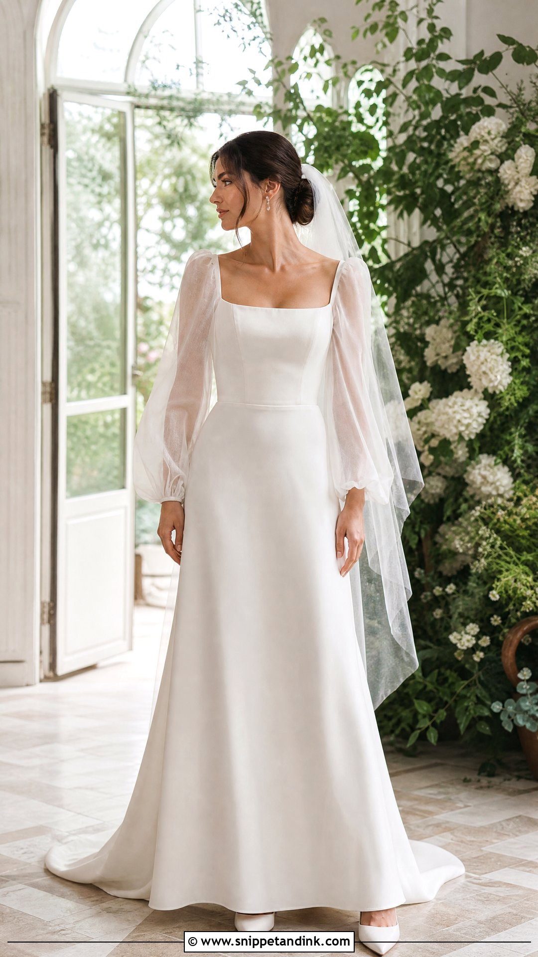 Puff Sleeve Wedding Dress - Snippet and Ink - 20 Small Bust Wedding Dresses
