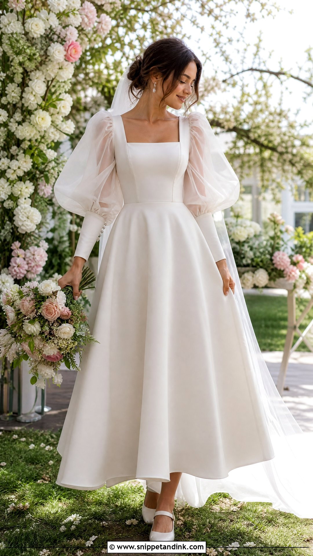 Puff Sleeve Wedding Dress - Snippet and Ink - 20 Weeding Dress 2023 Ideas