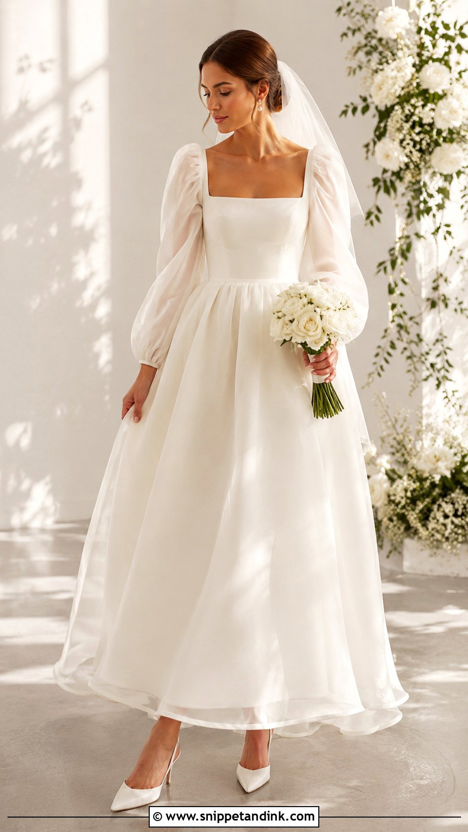 Puff Sleeve Wedding Dress - Snippet and Ink - 20 Long Sleeve Wedding Ideas