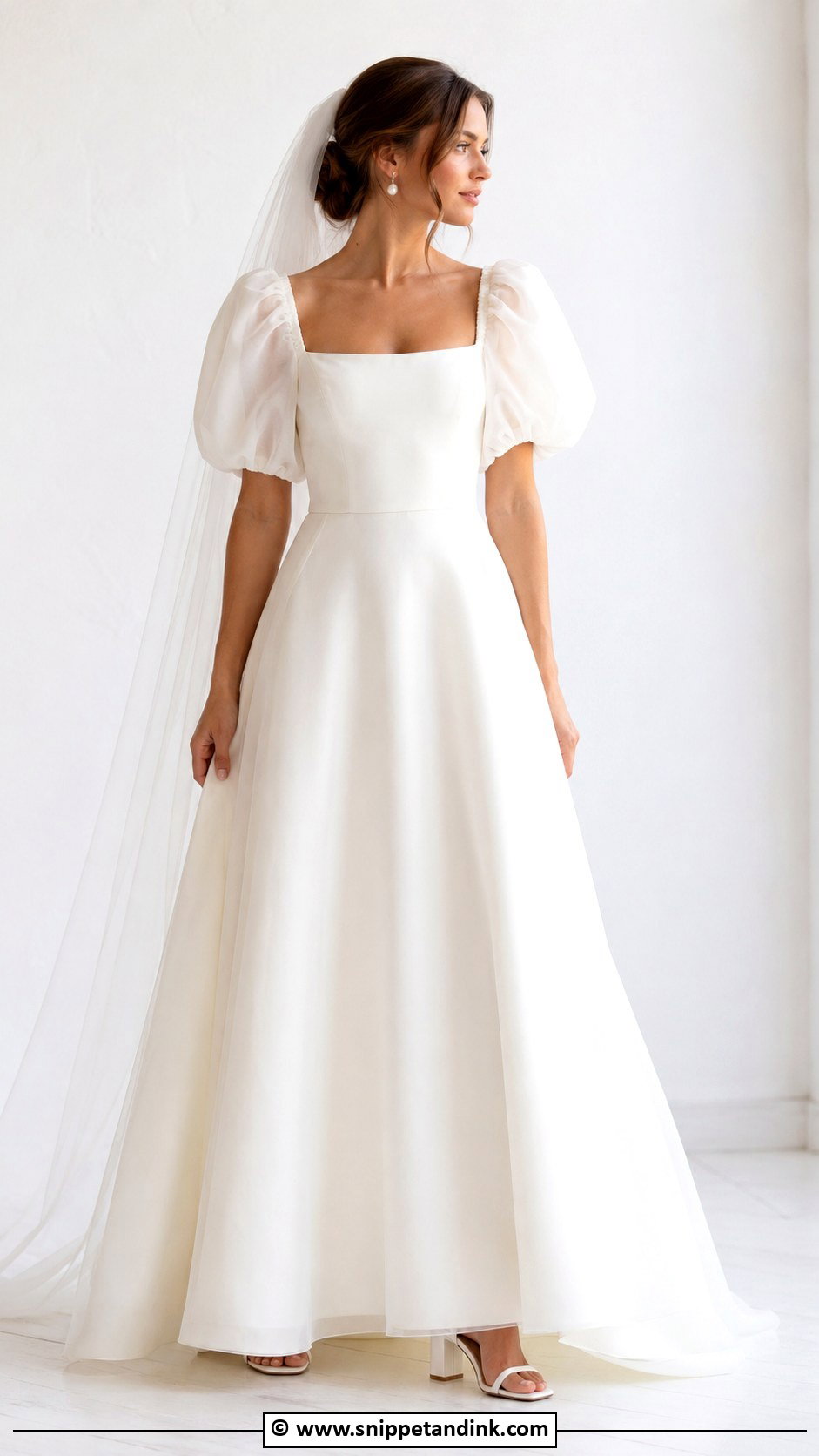 Puff Sleeve Wedding Dress - Snippet and Ink - 35 Wedding Dress with Sleeves