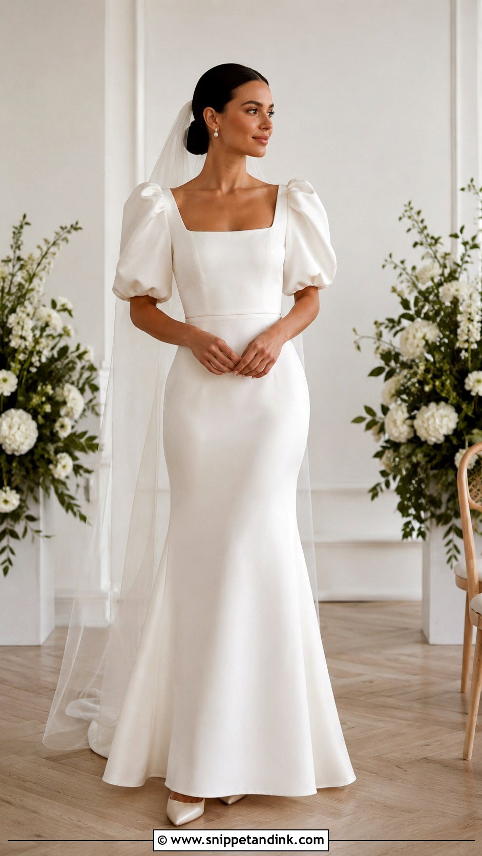 Puff Sleeve Wedding Dress Outfit - Snippet and Ink - 20 Unique Wedding Outfits