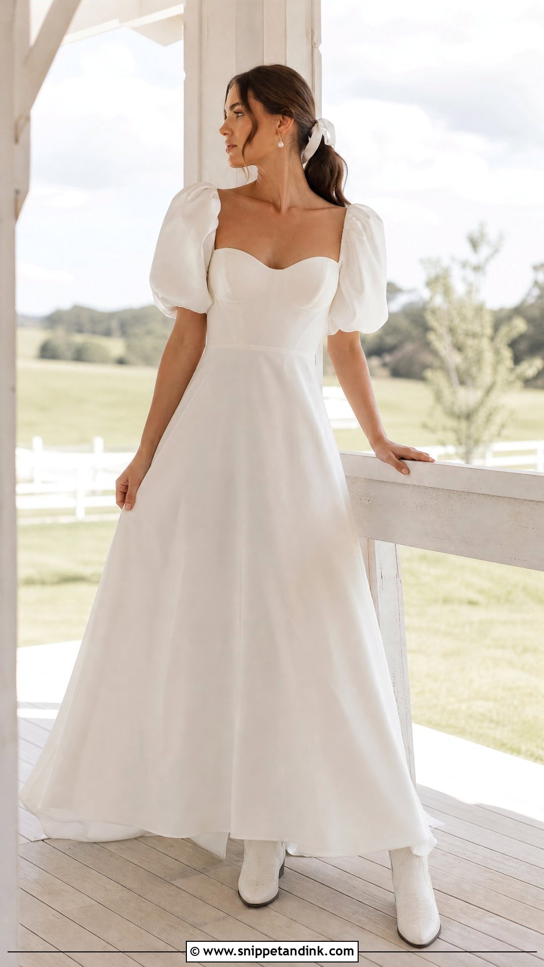Puff Sleeve Western Wedding Dress - Snippet and Ink - 20 Simple Western Wedding Dress Ideas