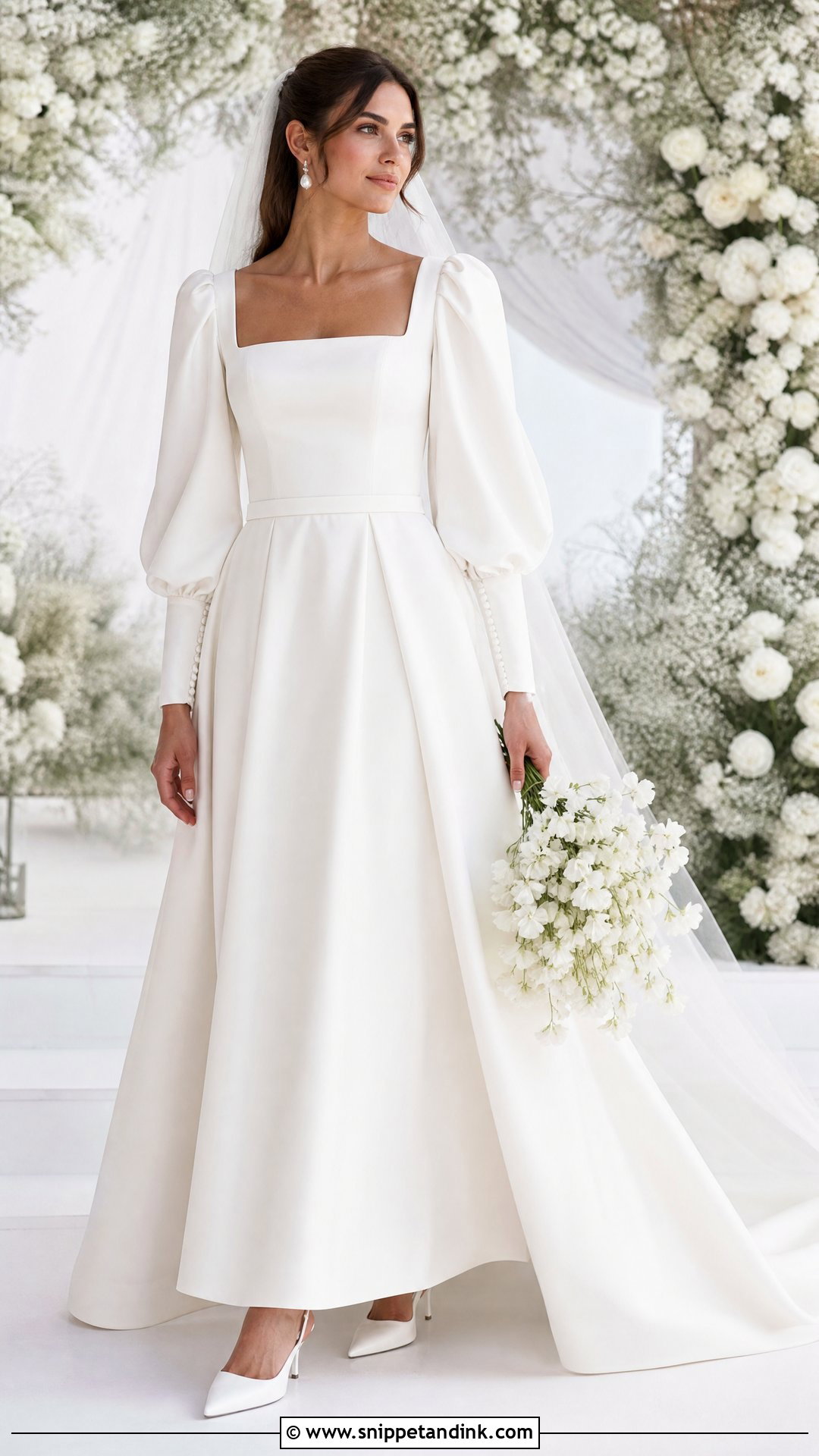 Puff Sleeve White Wedding Gown - Snippet and Ink - 20 White Wedding Gown Christian Brides Ideas