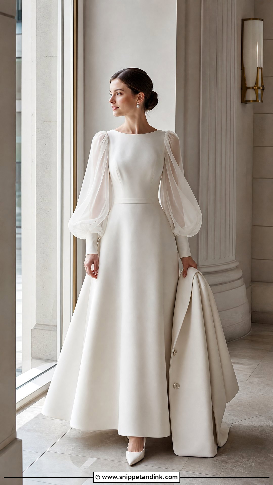 Puff Sleeve Winter Wedding Dress - Snippet and Ink - 20 Wedding Dress for Winter Ideas