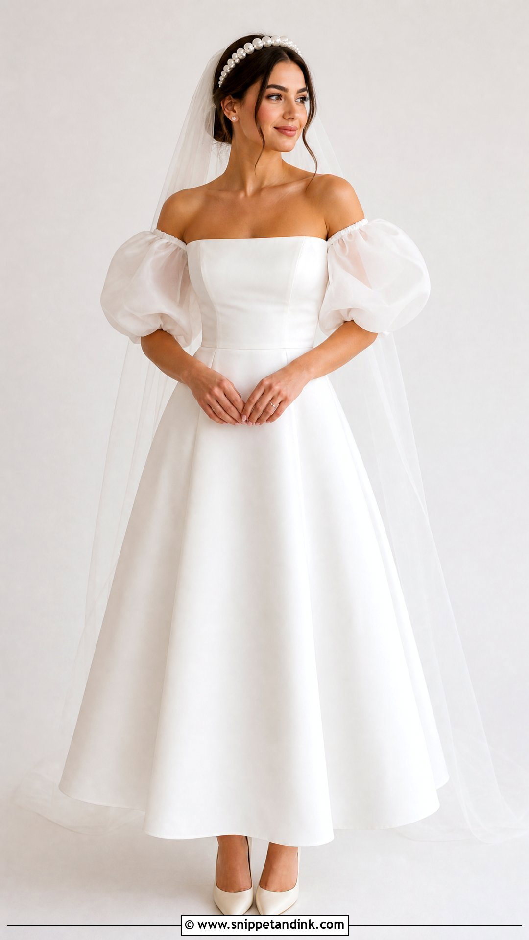 Puff Sleeves With Square Neck Wedding Dress - Snippet and Ink - 20 Wedding Sleeves Detachable