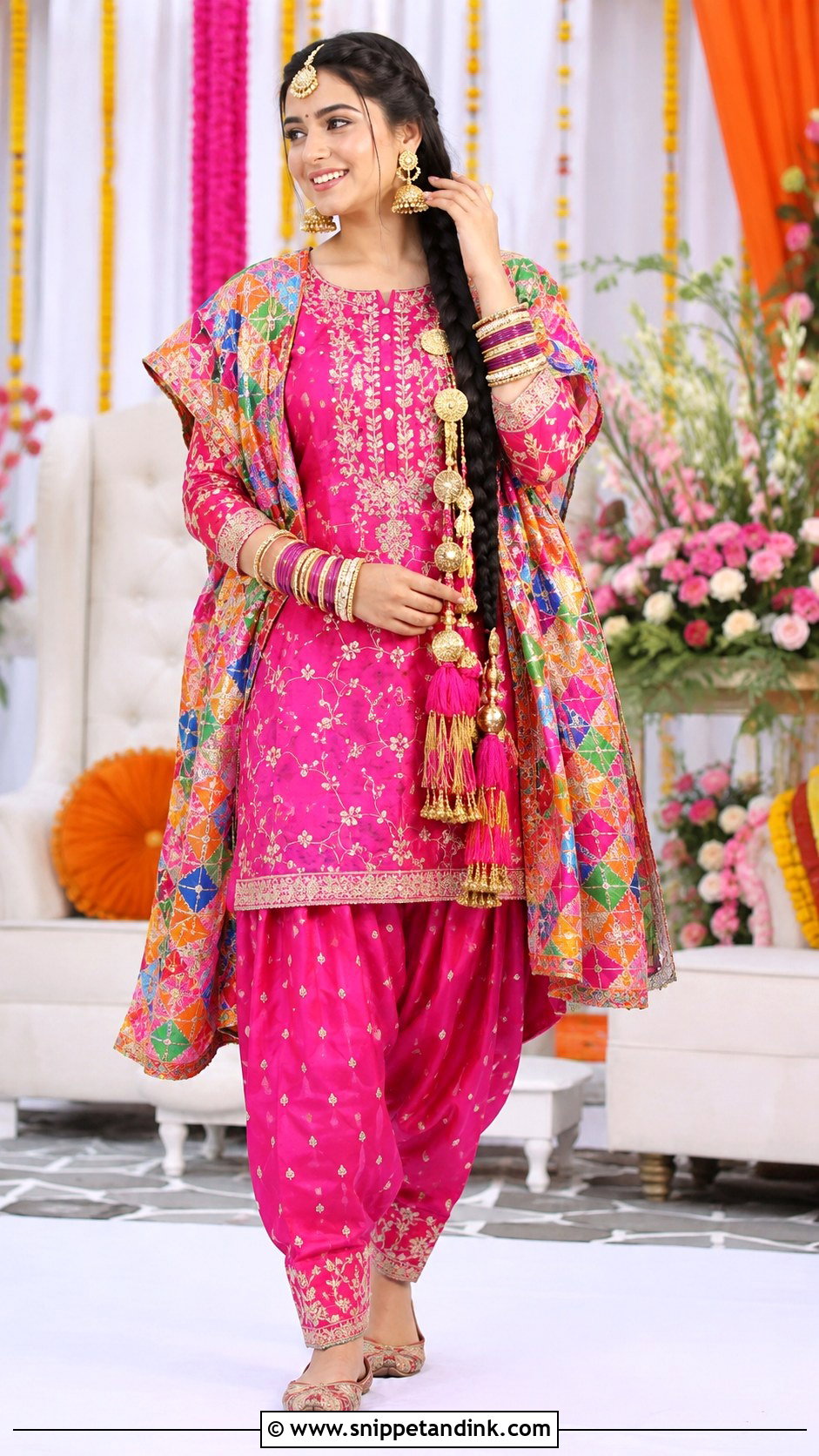 Punjabi Bridal Salwar Kameez With Paranda - Snippet and Ink - 25 Punjabi Bridal Suit Ideas