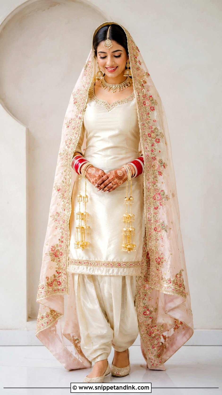 Punjabi Bridal Suit With Heavy Dupatta - Snippet and Ink - 25 Punjabi Bridal Suit Ideas