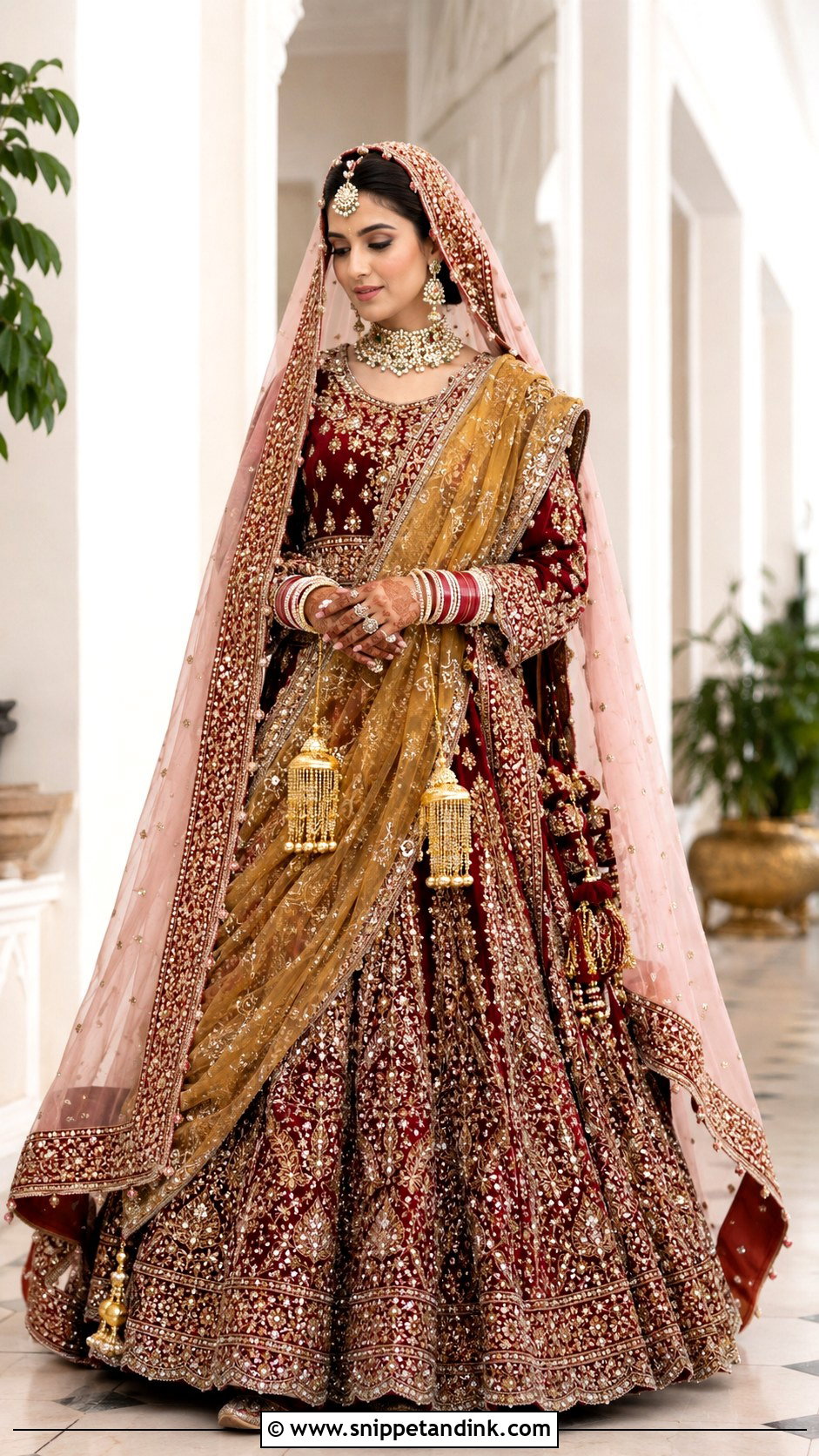 Punjabi Bride Double Dupatta Lehenga - Snippet and Ink - 25 Traditional Punjabi Bride Ideas