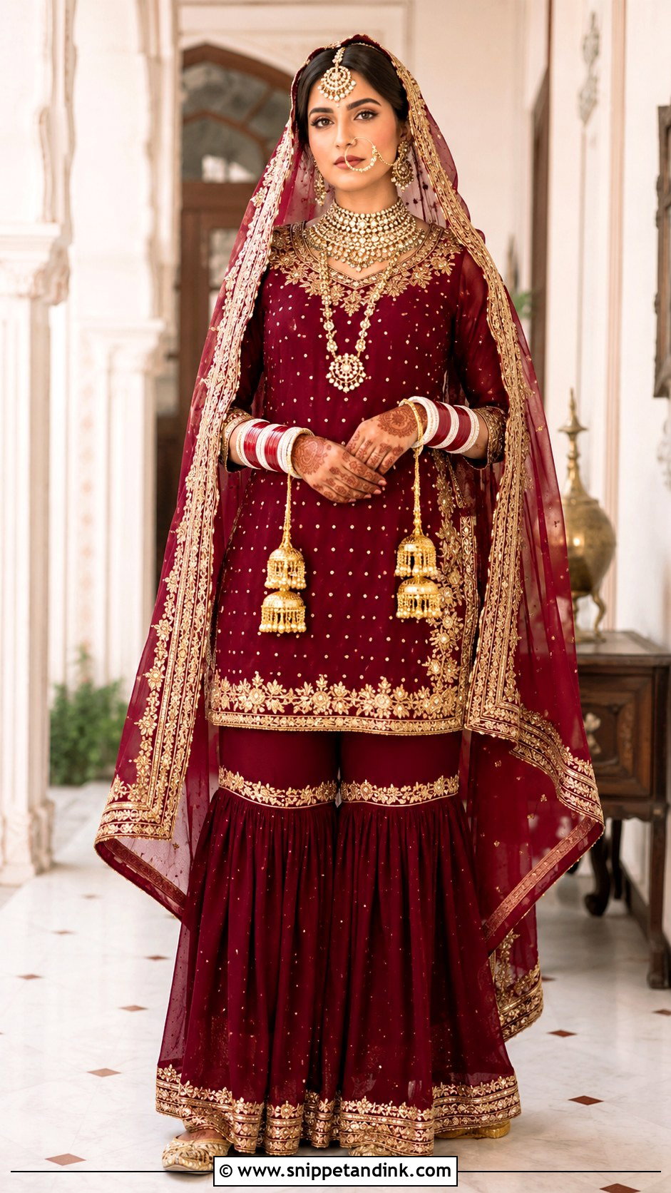 Punjabi Bride Gharara Suit - Snippet and Ink - 25 Traditional Punjabi Bride Ideas