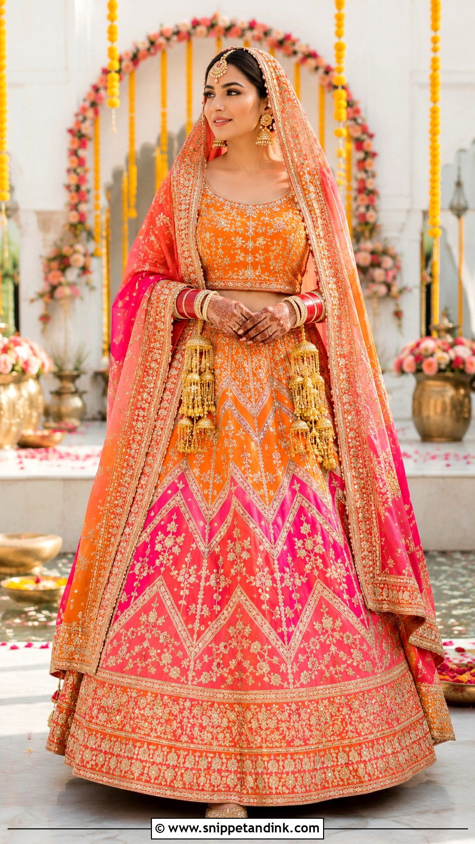 Punjabi Bride Gota Patti Lehenga - Snippet and Ink - 25 Traditional Punjabi Bride Ideas