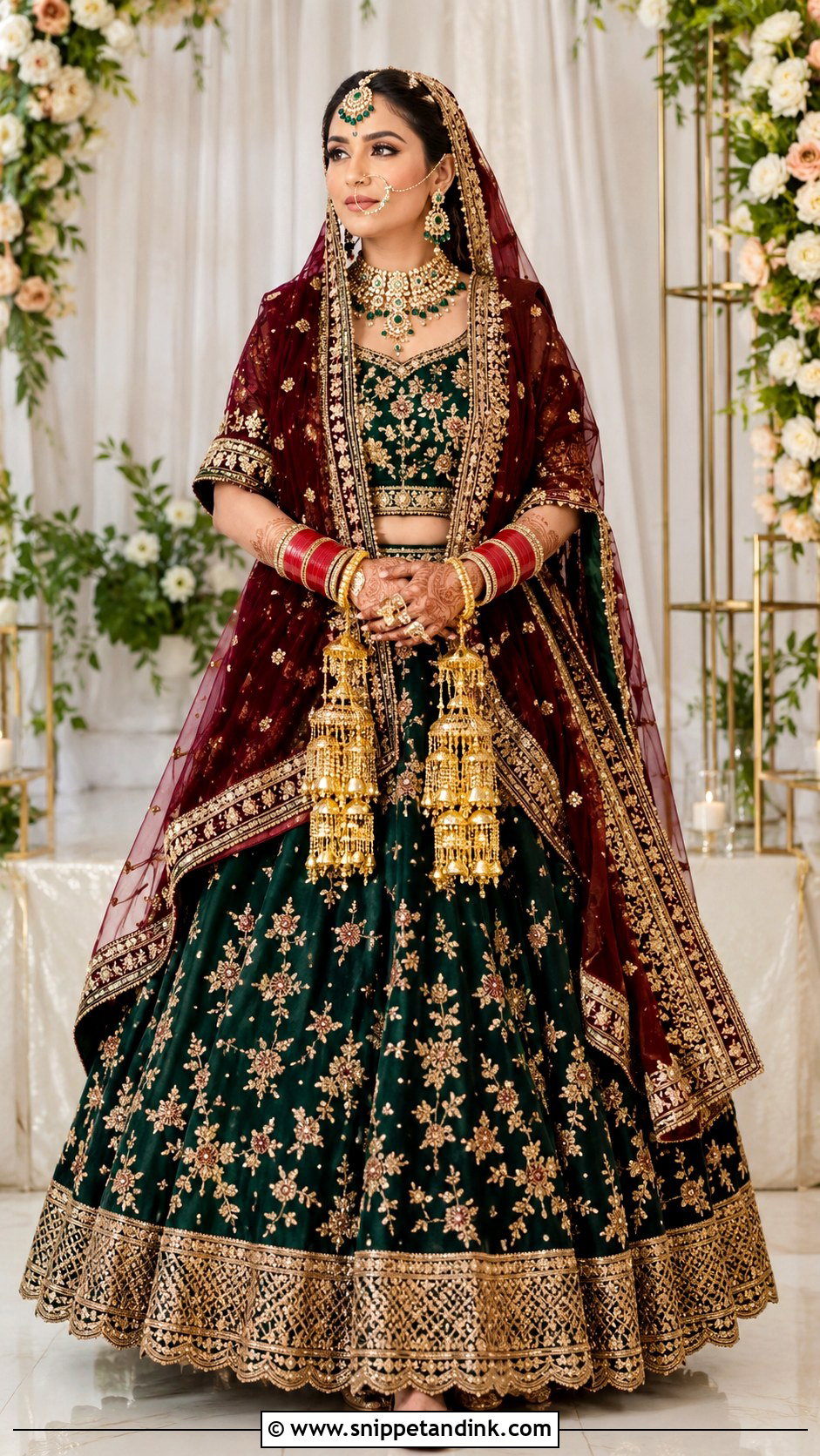 Punjabi Bride Green Lehenga - Snippet and Ink - 25 Traditional Punjabi Bride Ideas