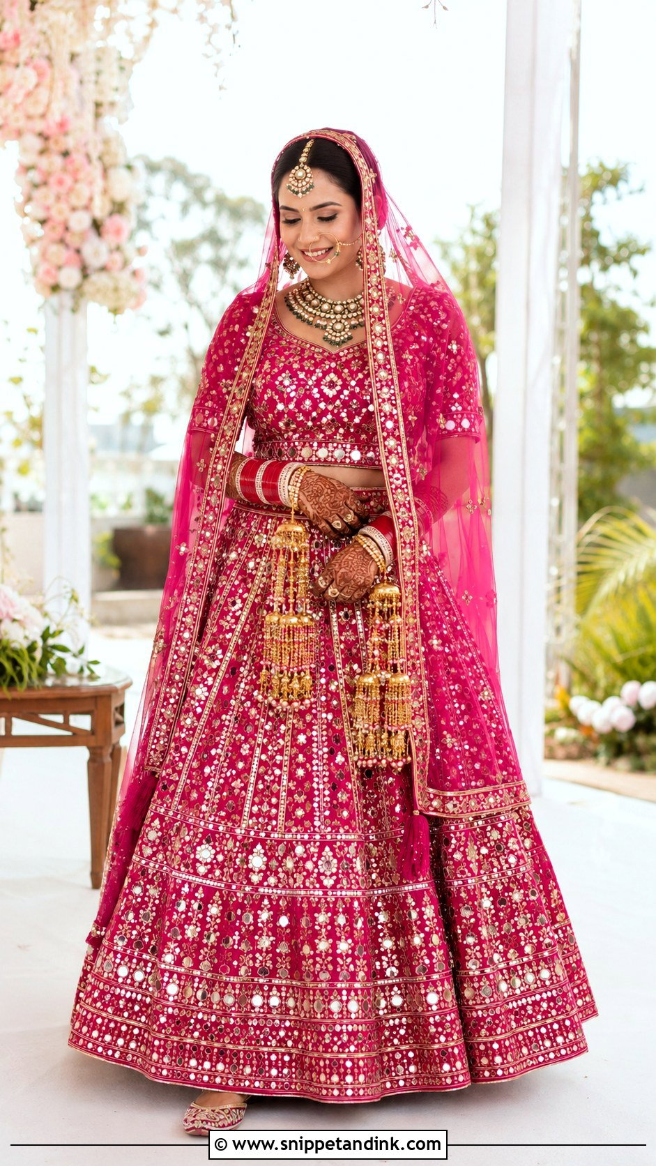 Punjabi Bride Mirror Work Lehenga - Snippet and Ink - 25 Traditional Punjabi Bride Ideas