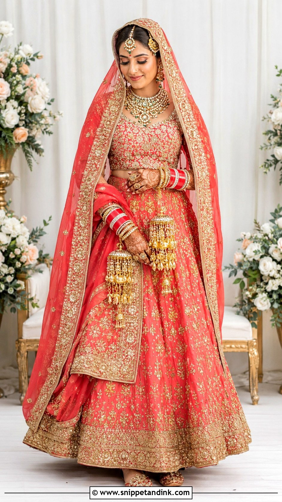 Punjabi Bride Silk Lehenga - Snippet and Ink - 25 Traditional Punjabi Bride Ideas
