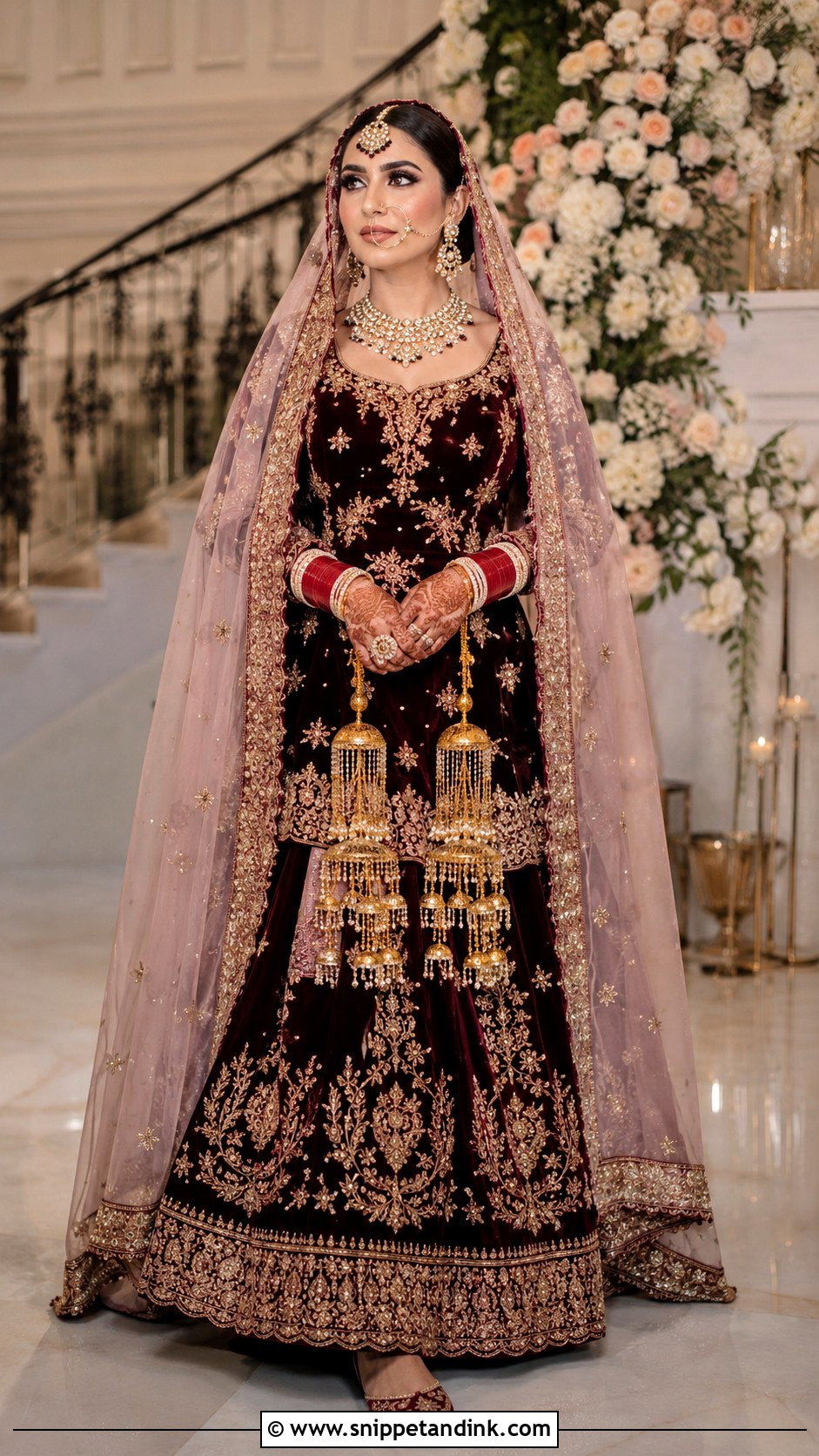 Punjabi Bride Velvet Lehenga - Snippet and Ink - 25 Traditional Punjabi Bride Ideas