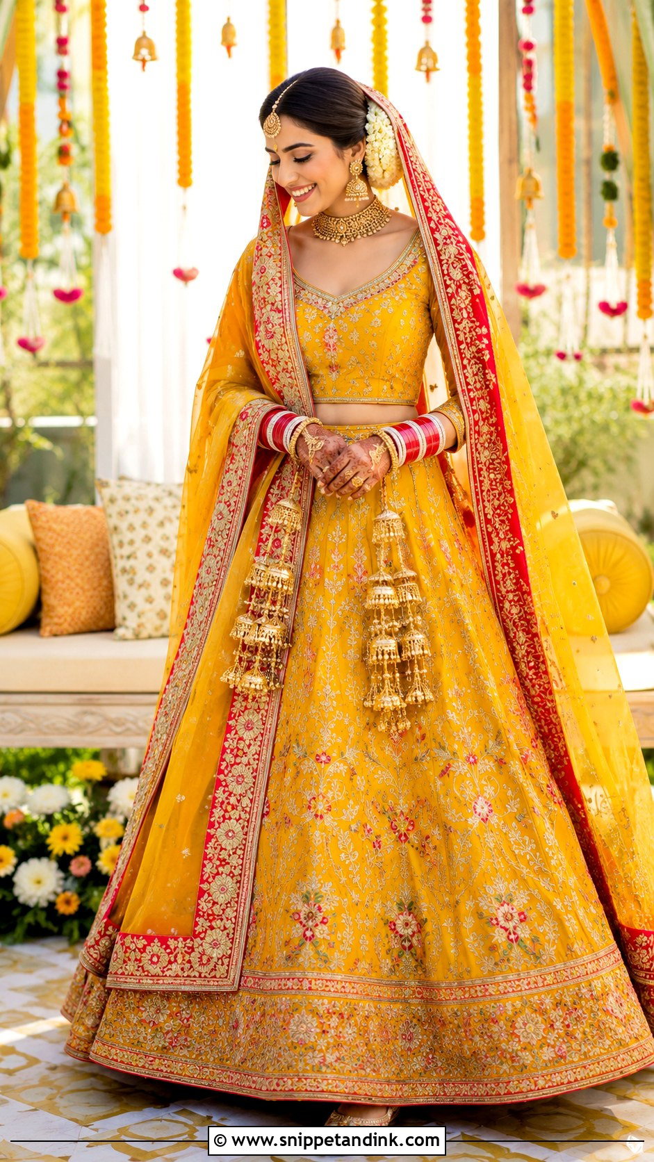 Punjabi Bride Yellow Lehenga - Snippet and Ink - 25 Traditional Punjabi Bride Ideas