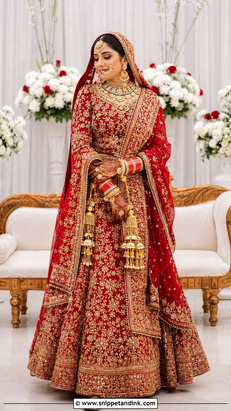Punjabi Bride Zardozi Lehenga - Snippet and Ink - 25 Traditional Punjabi Bride Ideas