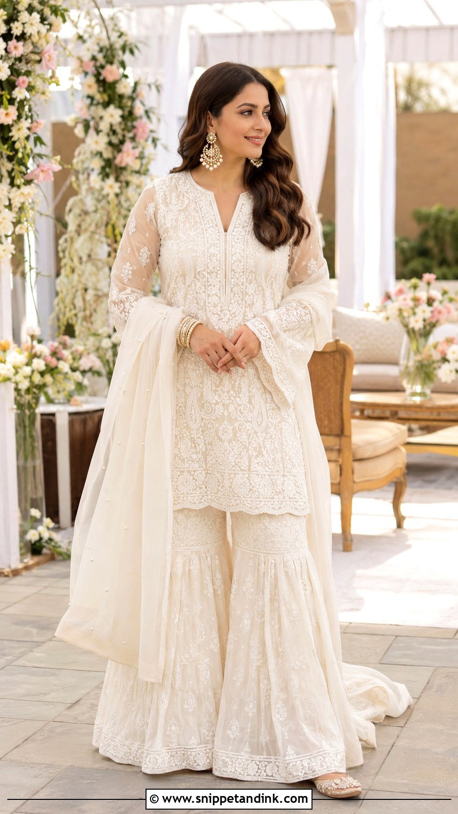 Punjabi Chikankari Sharara Suit - Snippet and Ink - 25 Punjabi Wedding Dress Ideas