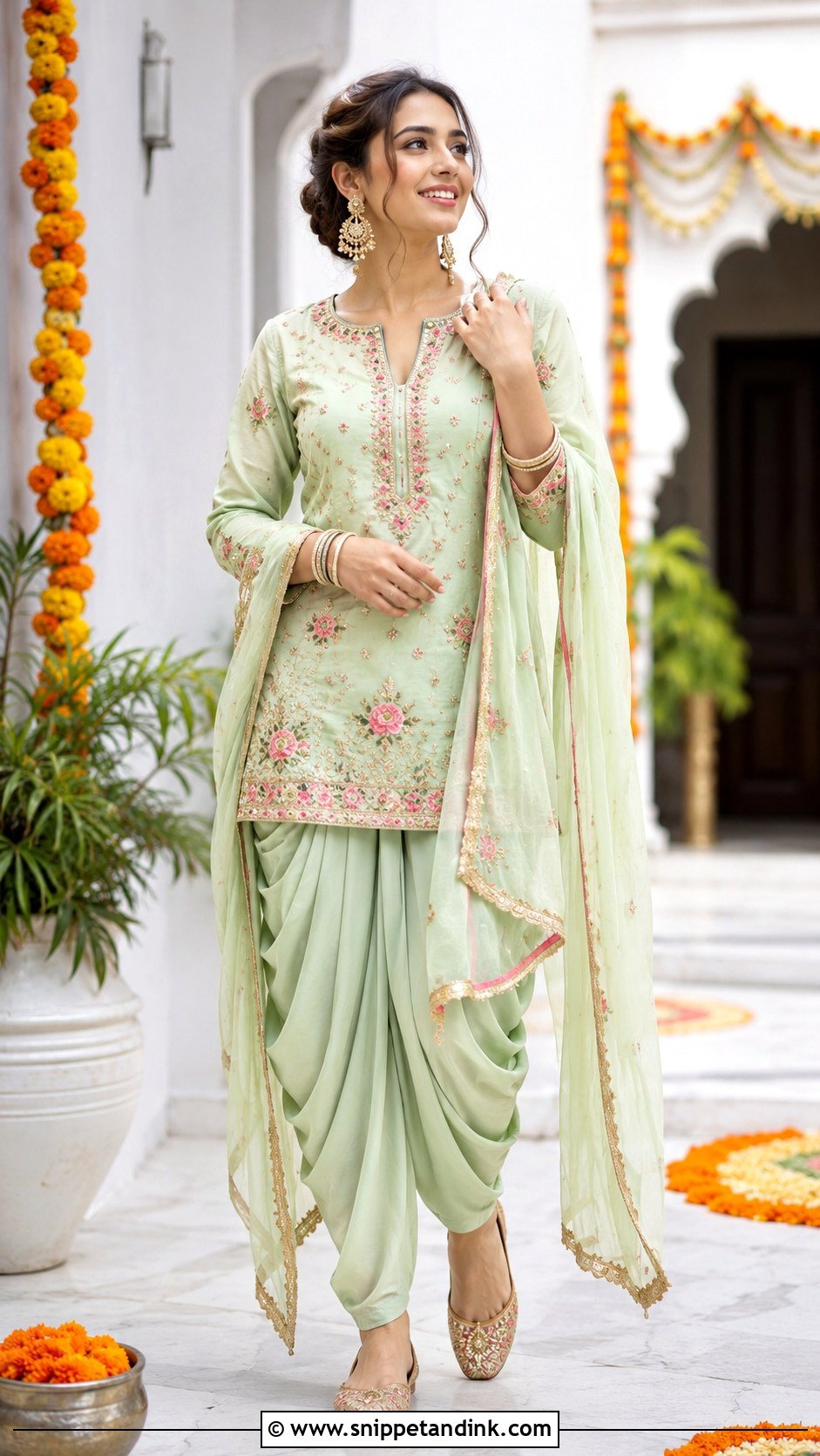 Punjabi Dhoti Kurta Outfit - Snippet and Ink - 25 Punjabi Wedding Dress Ideas