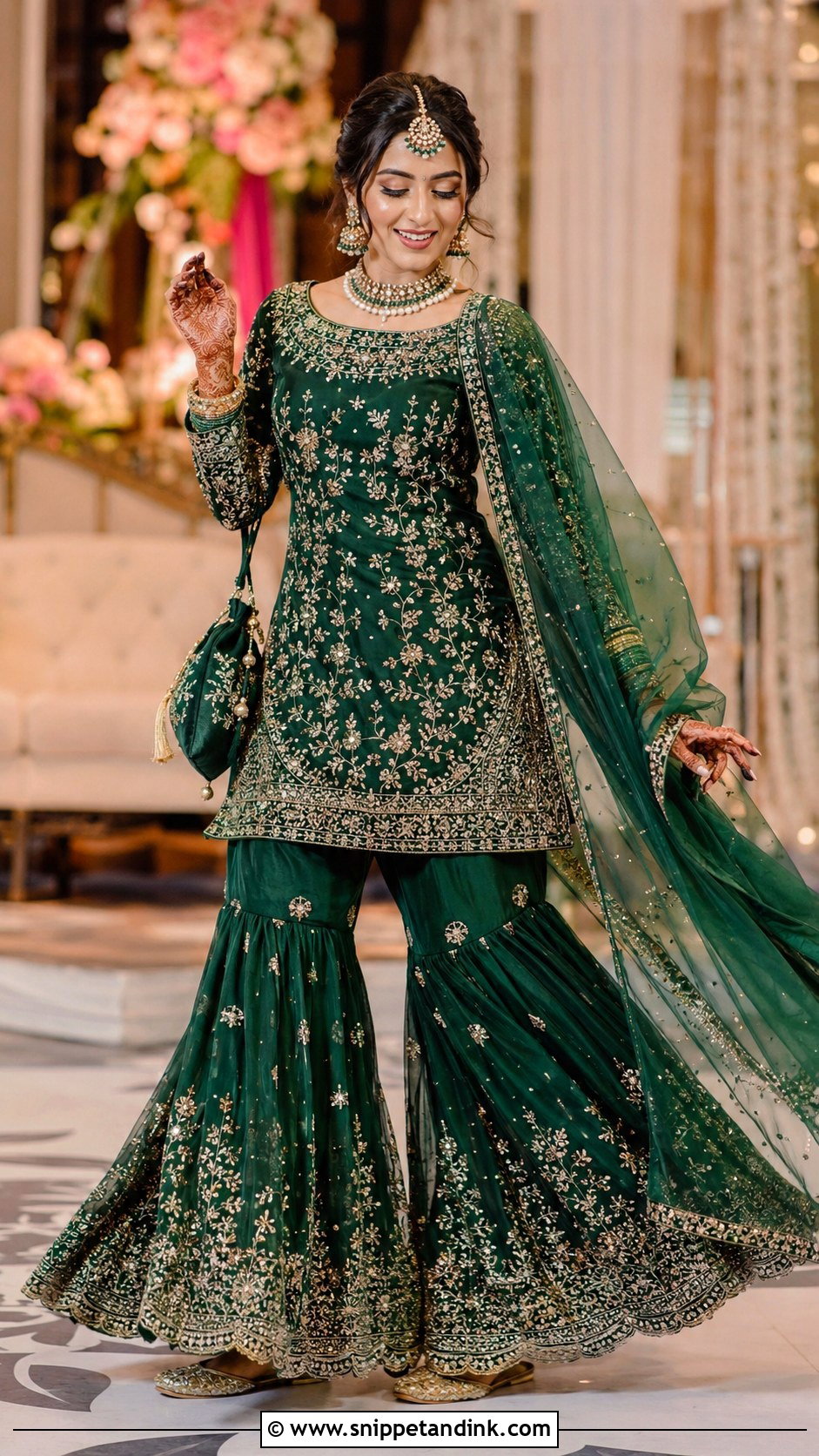 Punjabi Indian Bridal Sharara - Snippet and Ink - 20 Indian Wedding Outfits for Bride