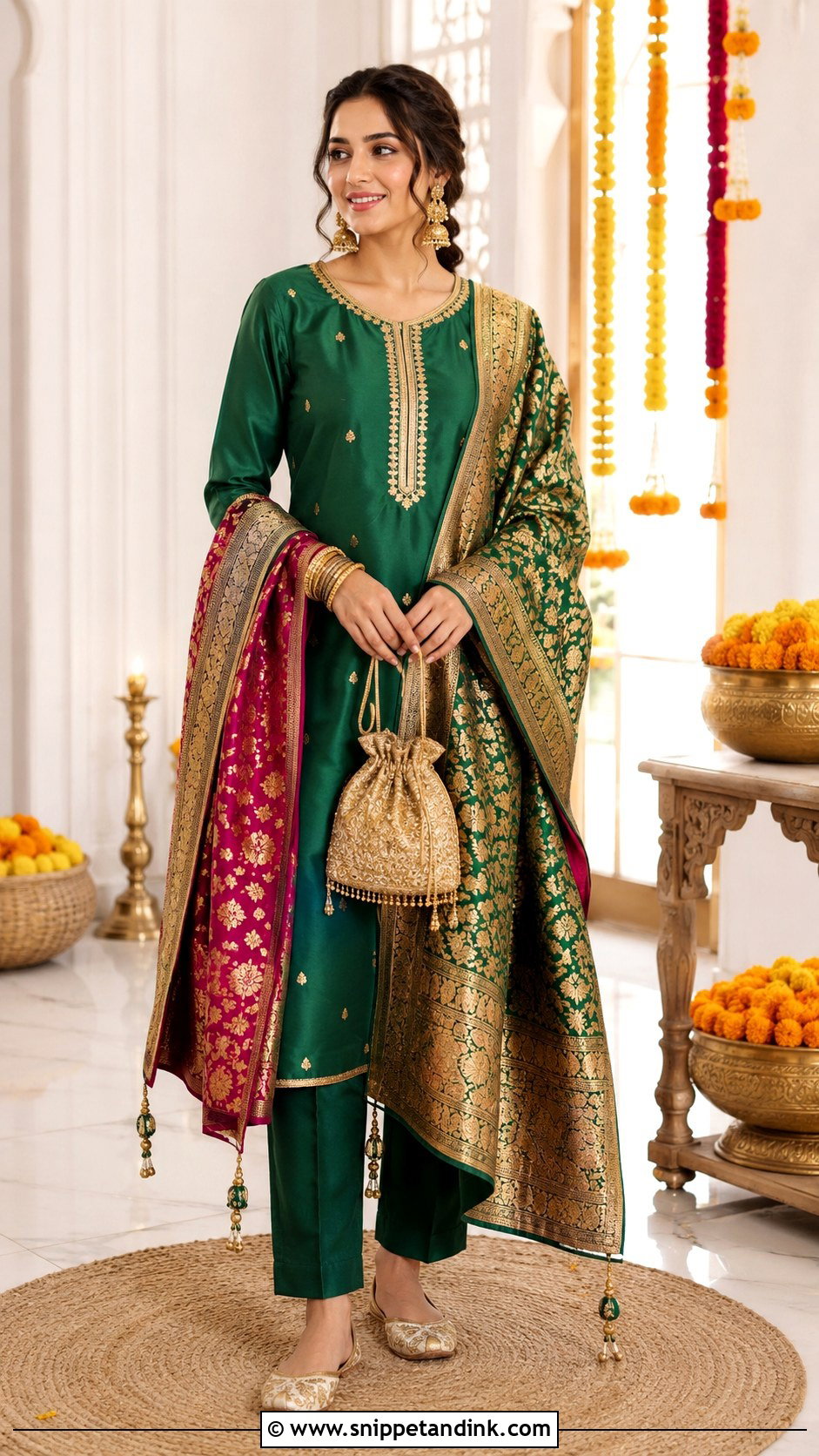 Punjabi Jaago Banarasi Suit - Snippet and Ink - 30 Punjabi Jaago Outfit Ideas