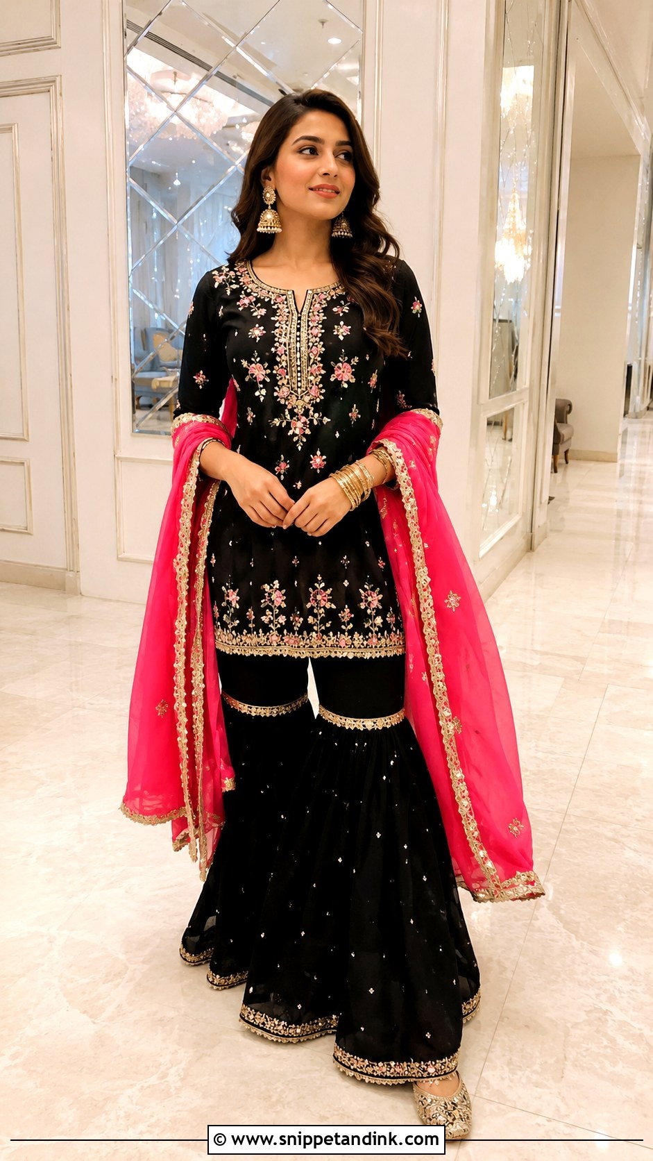Punjabi Jaago Black Sharara - Snippet and Ink - 30 Punjabi Jaago Outfit Ideas
