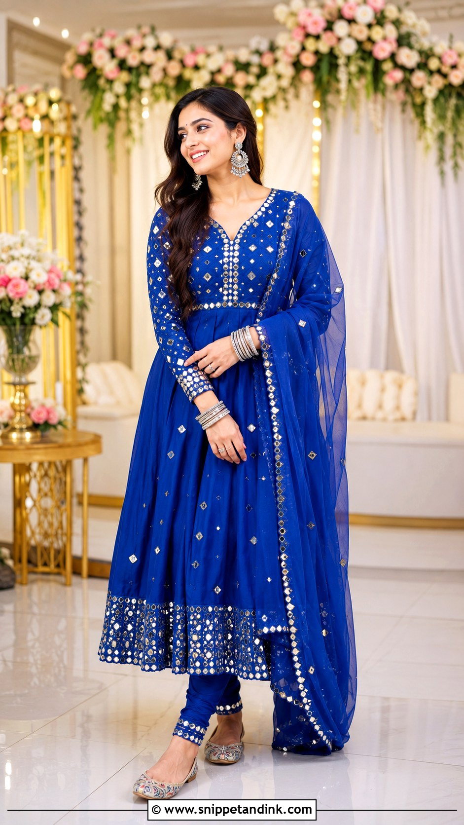 Punjabi Jaago Blue Anarkali - Snippet and Ink - 30 Punjabi Jaago Outfit Ideas