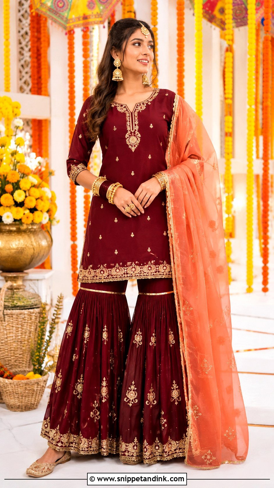 Punjabi Jaago Gharara Suit - Snippet and Ink - 30 Punjabi Jaago Outfit Ideas