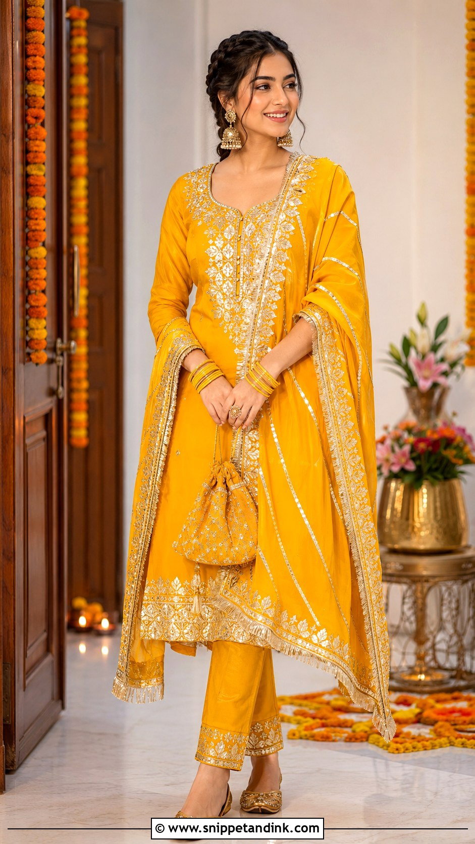 Punjabi Jaago Gota Patti Suit - Snippet and Ink - 30 Punjabi Jaago Outfit Ideas