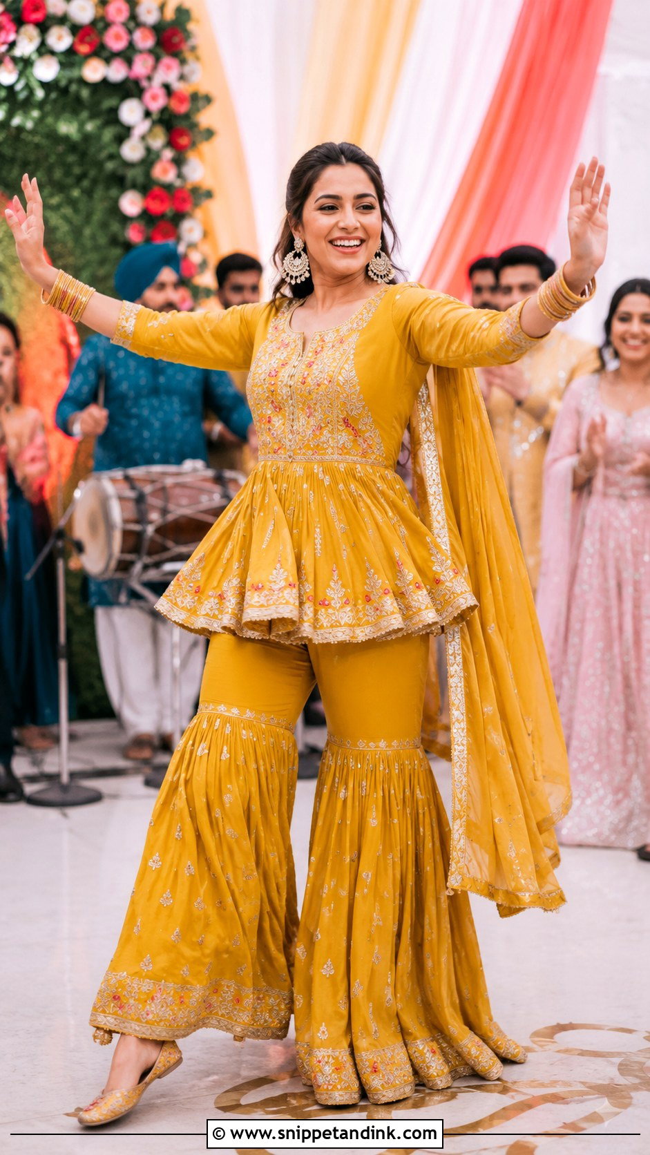 Punjabi Jaago Peplum Sharara - Snippet and Ink - 30 Punjabi Jaago Outfit Ideas
