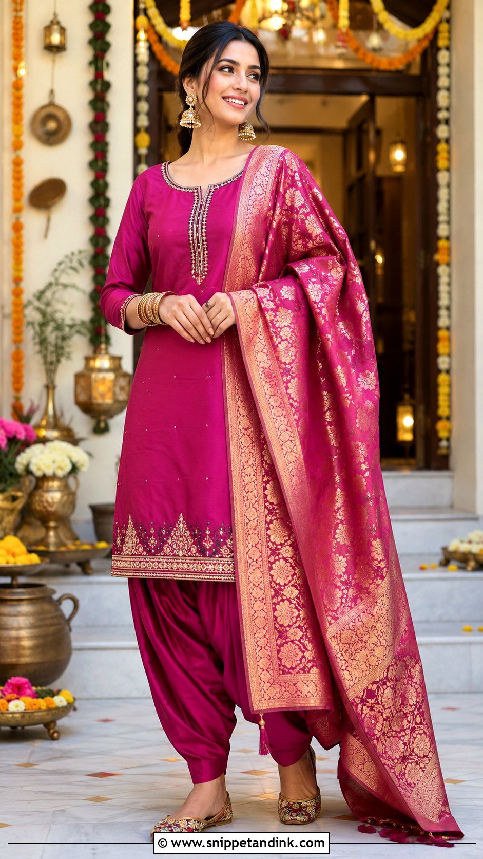Punjabi Jaago Silk Salwar Suit - Snippet and Ink - 30 Punjabi Jaago Outfit Ideas