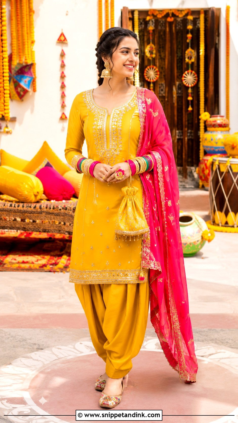 Punjabi Jaago Yellow Suit - Snippet and Ink - 30 Punjabi Jaago Outfit Ideas