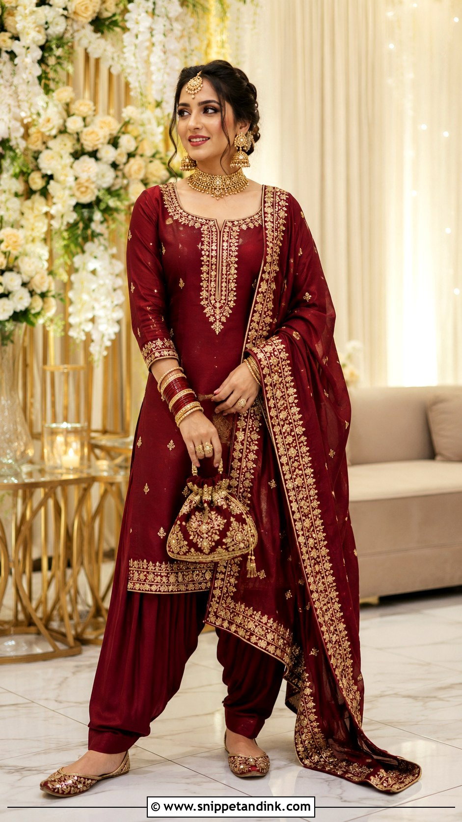 Punjabi Maroon Salwar Suit For Wedding - Snippet and Ink - 25 Punjabi Wedding Dress Ideas