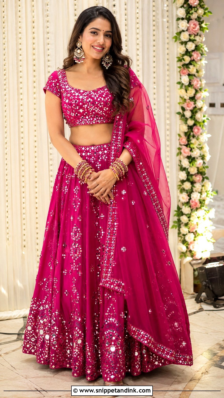 Punjabi Mirror Work Lehenga - Snippet and Ink - 25 Punjabi Wedding Dress Ideas