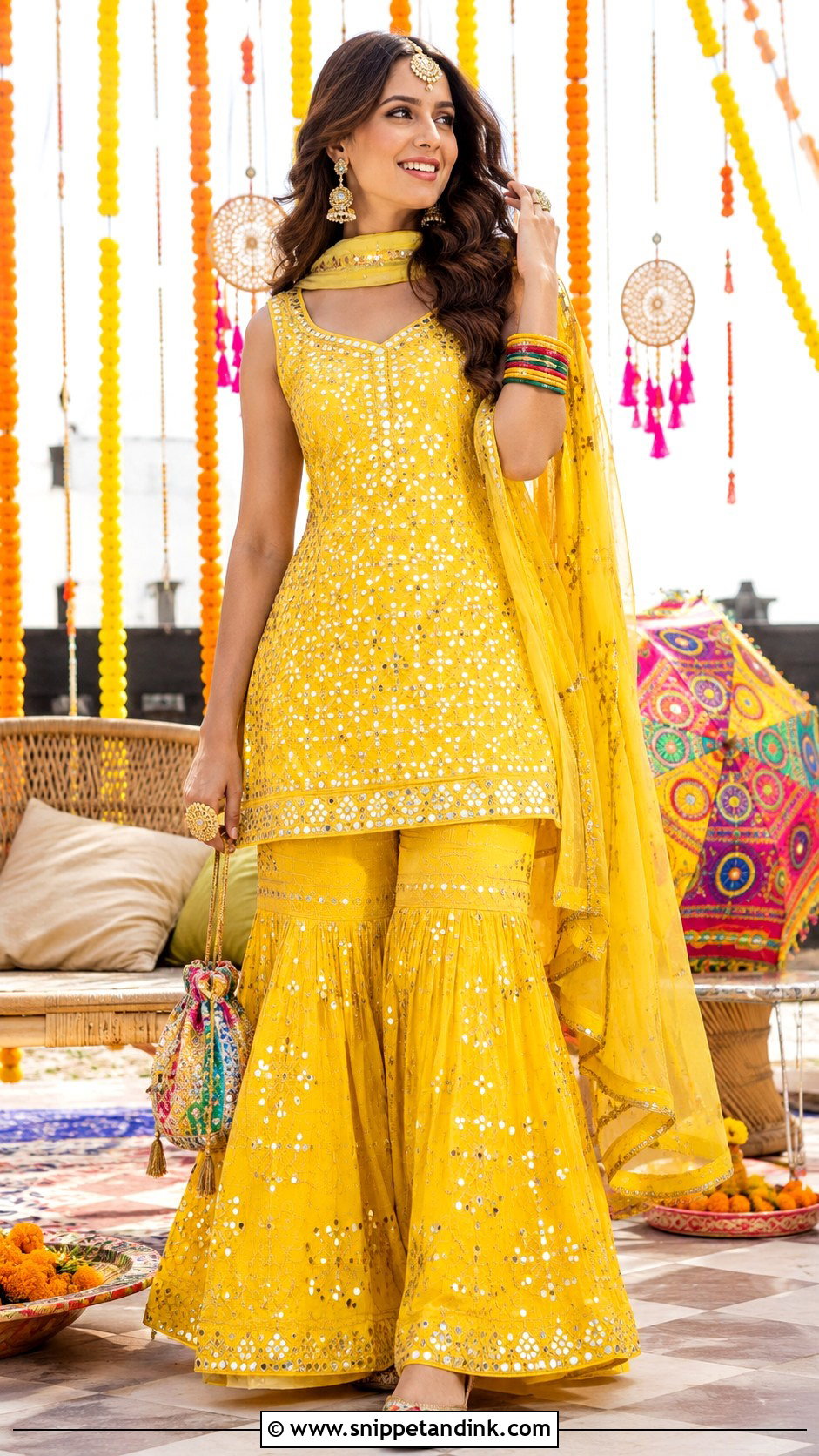 Punjabi Short Kurti Sharara Suit For Wedding - Snippet and Ink - 25 Punjabi Designer Boutique Wedding Suits