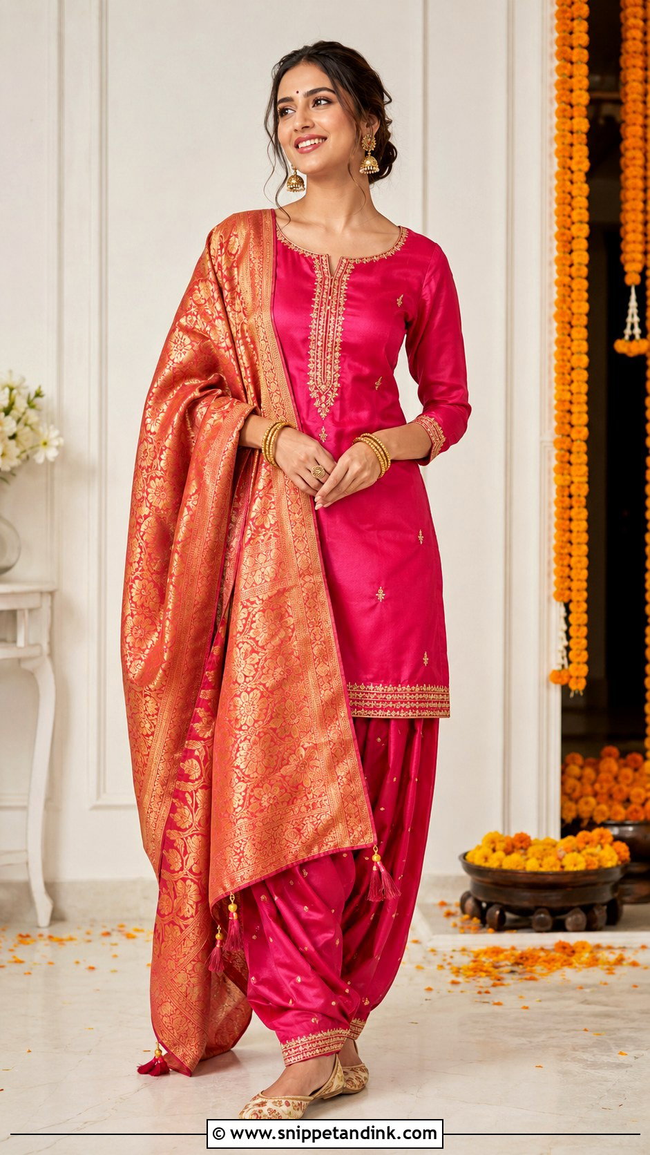 Punjabi Silk Salwar Kameez For Wedding - Snippet and Ink - 25 Punjabi Wedding Dress Ideas