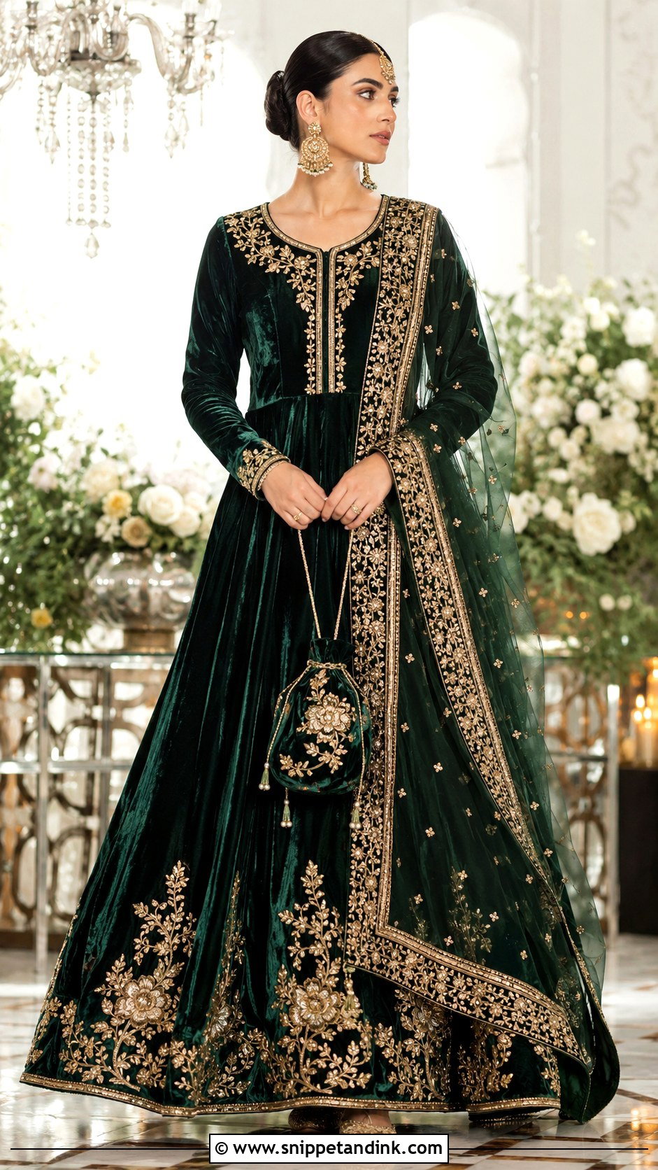 Punjabi Velvet Lehenga For Winter Wedding - Snippet and Ink - 25 Punjabi Wedding Dress Ideas