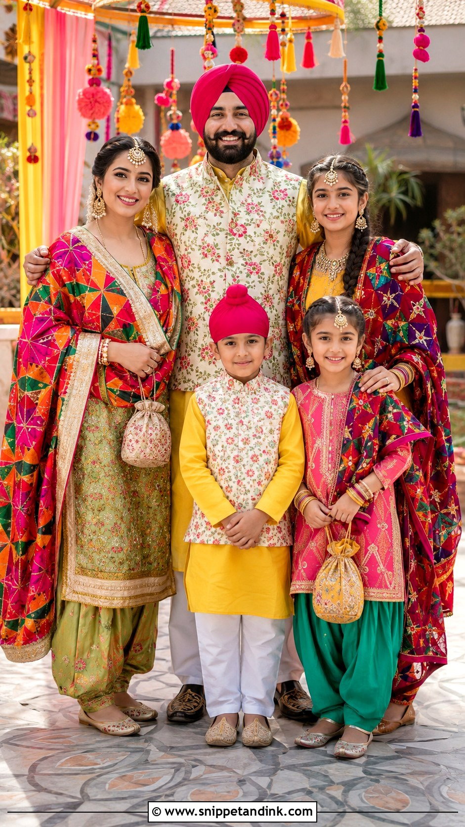Punjabi Wedding Family Outfits - Snippet and Ink - 25 Indian Wedding Family Matching Outfits