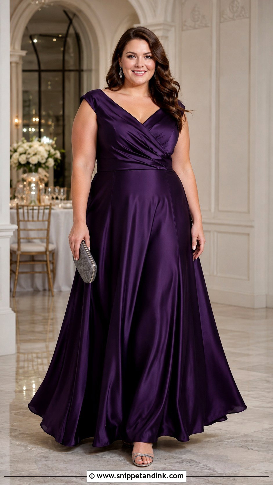 Purple A Line Wedding Guest Gown - Snippet and Ink - 20 Black Tie Wedding Dresses