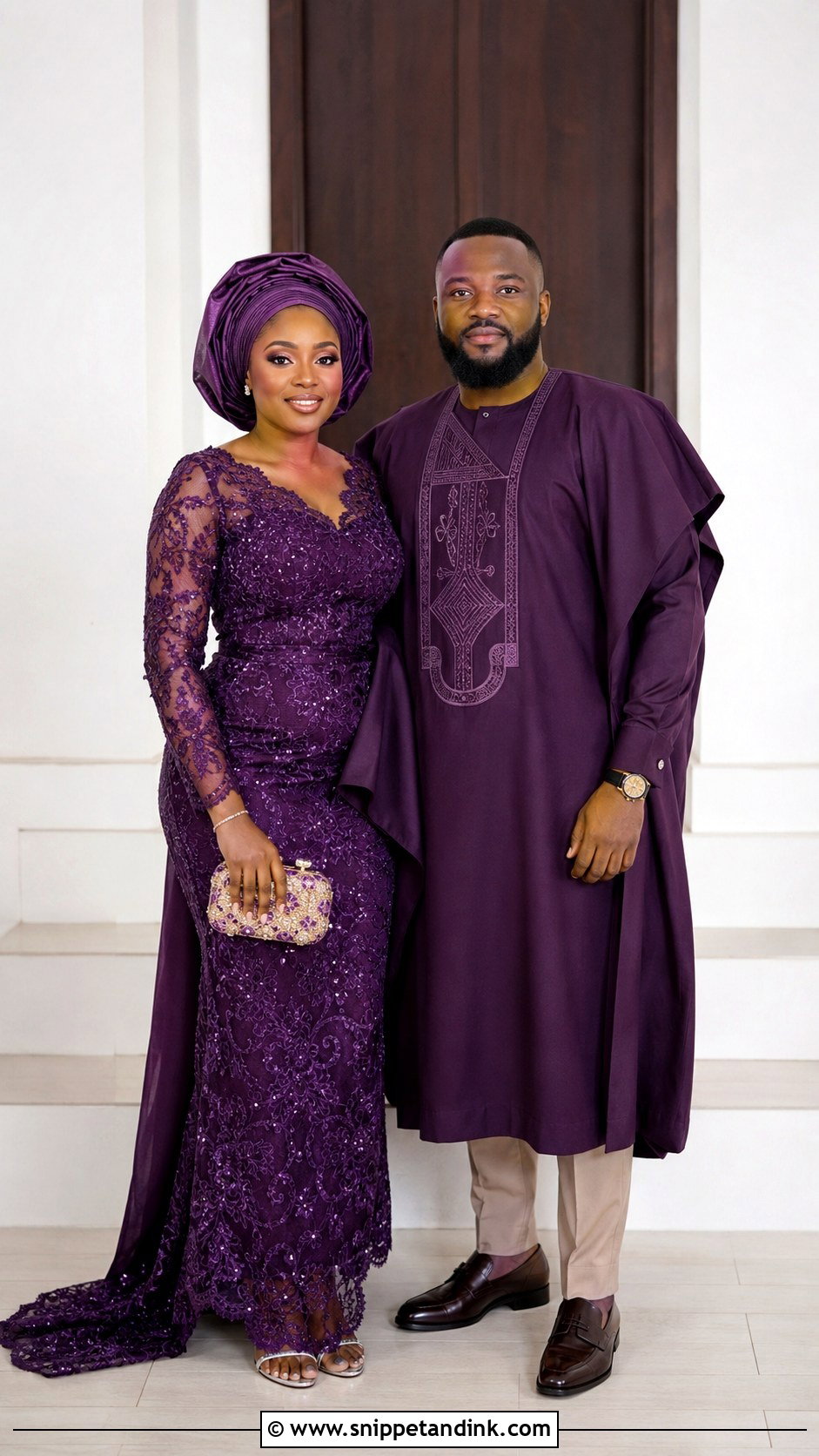 Purple African Couple Wedding Outfit - Snippet and Ink - 25 Matching African Couple Outfits Wedding