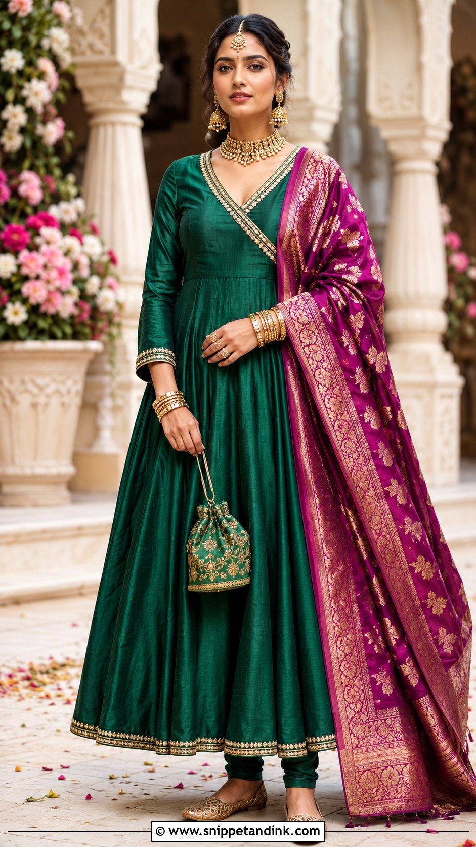 Purple Anarkali Suit With Kundan Jewelry - Snippet and Ink - 20 Anarkali Suit for Wedding Ideas