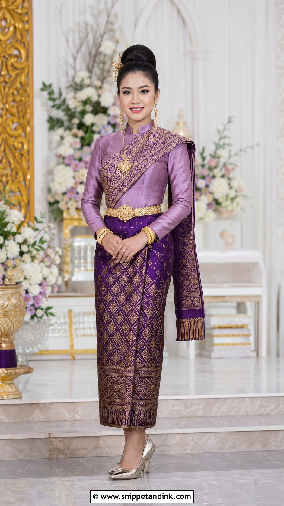 Purple And Gold Lao Wedding Dress - Snippet and Ink - 20 Lao Wedding Dress Ideas