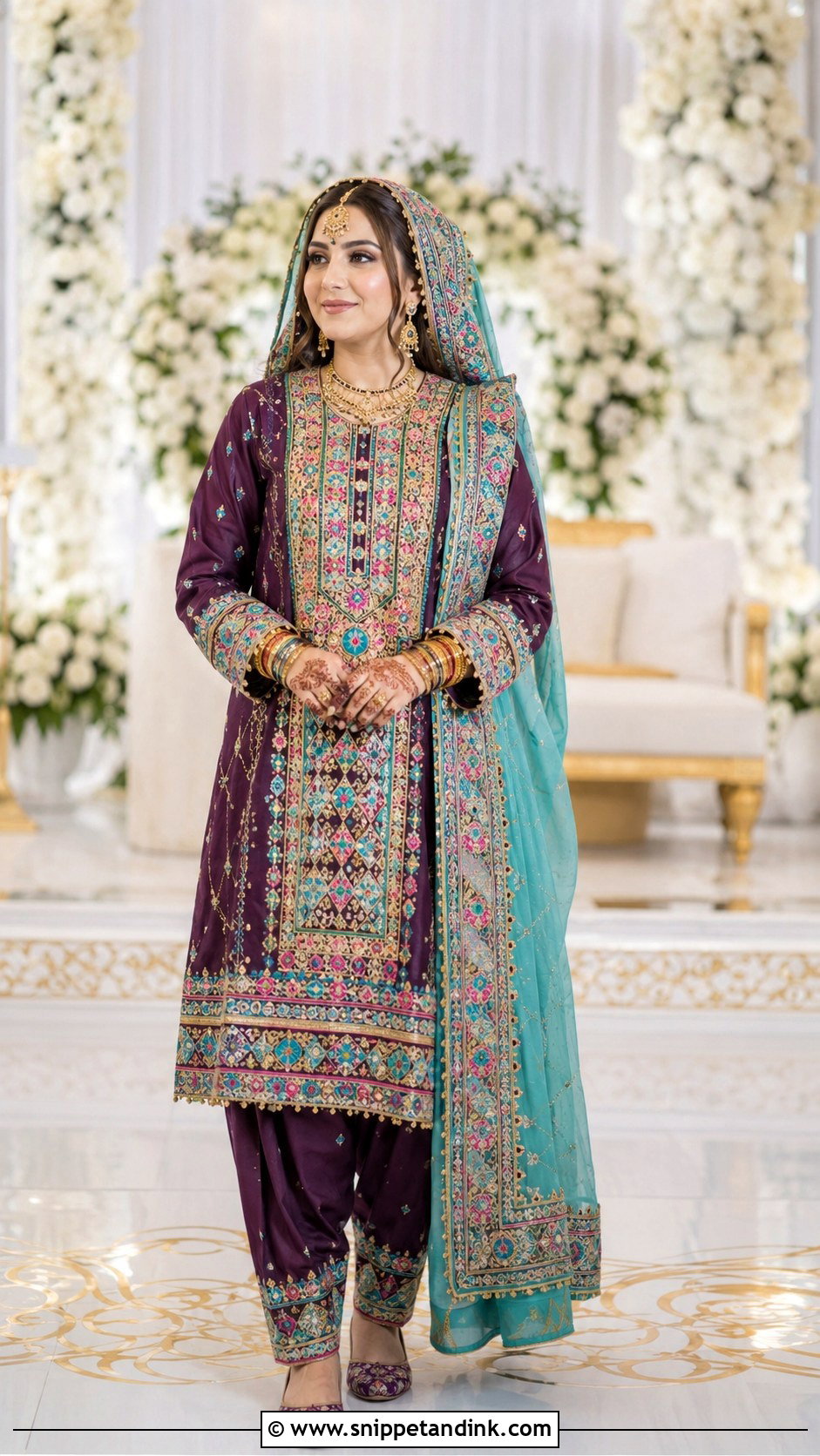 Purple Balochi Bridal Dress - Snippet and Ink - 20 Balochi Bridal Dress Ideas