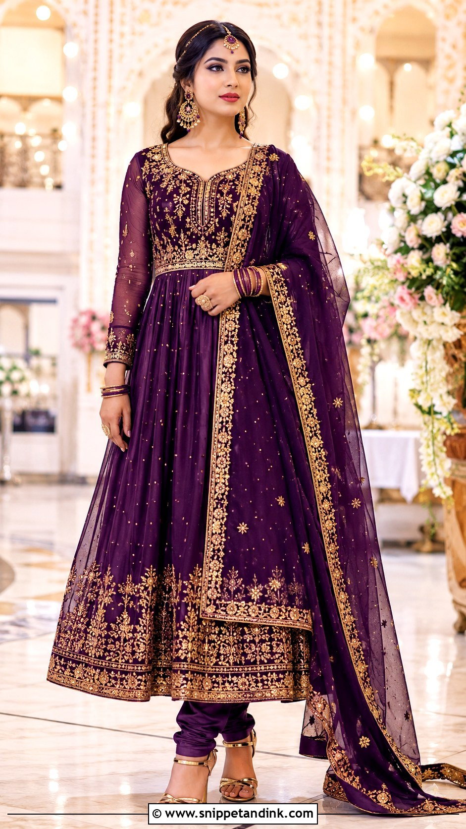 Purple Bridal Embroidered Salwar Suit - Snippet and Ink - 25 Bridal Salwar Suits Wedding